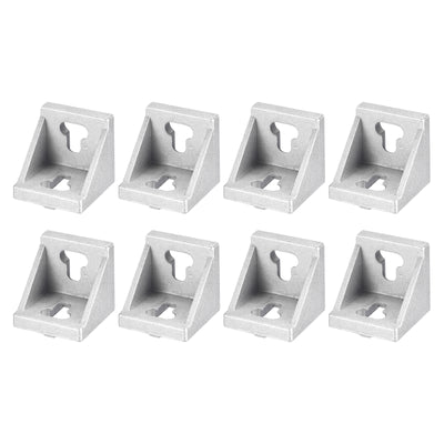 Harfington Uxcell 8Pcs Inside Corner Bracket Gusset, 42x42x43mm 4545 Angle Connectors for 4545/5050 Series Aluminum Extrusion Profile Silver