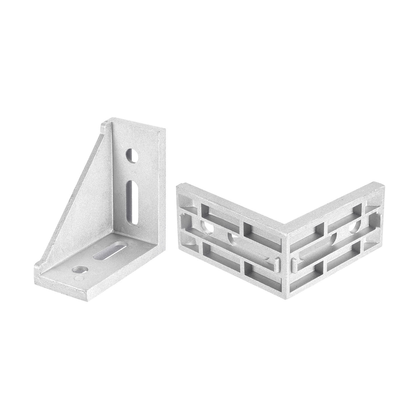 uxcell Uxcell 2Pcs Inside Corner Bracket Gusset, 88x88x42mm 4590 Angle Connectors for 4545/5050 Series Aluminum Extrusion Profile Silver