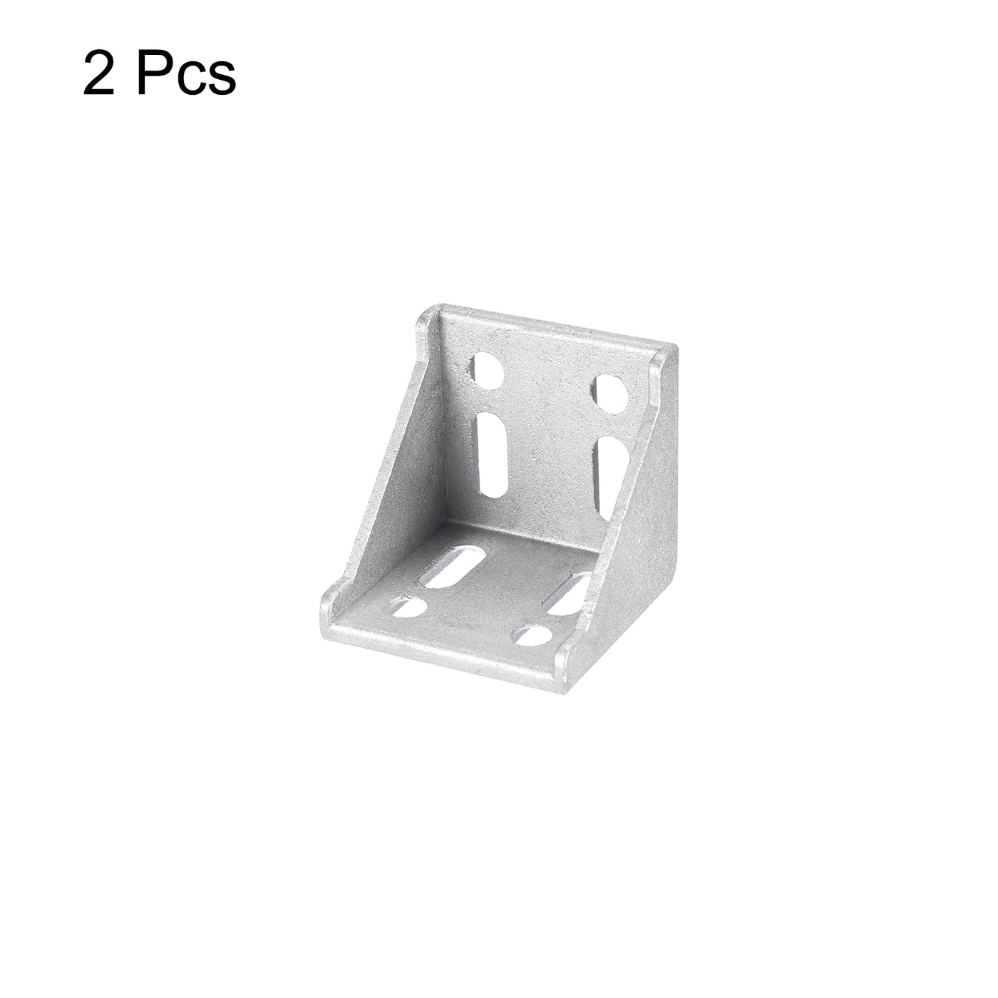 uxcell Uxcell 2Pcs Inside Corner Bracket Gusset, 57x57x59mm 6060 Angle Connectors for 3060/6060 Series Aluminum Extrusion Profile Silver