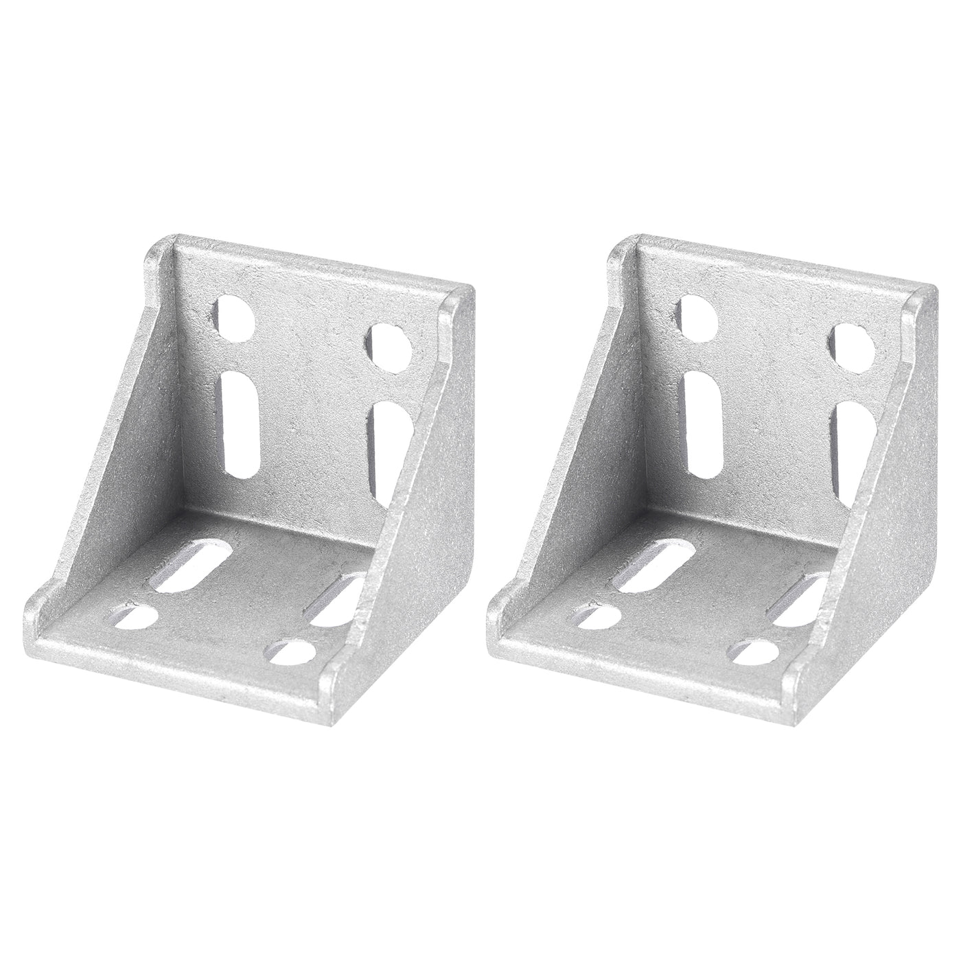 uxcell Uxcell 2Pcs Inside Corner Bracket Gusset, 57x57x59mm 6060 Angle Connectors for 3060/6060 Series Aluminum Extrusion Profile Silver