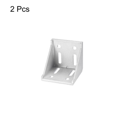 Harfington Uxcell 2Pcs Inside Corner Bracket Gusset, 78x78x79mm 8080 Angle Connectors for 4080/8080 Series Aluminum Extrusion Profile Silver