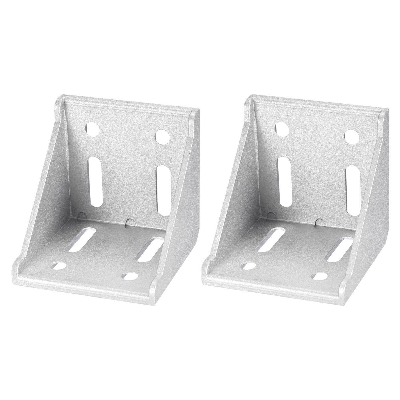 uxcell Uxcell 2Pcs Inside Corner Bracket Gusset, 78x78x79mm 8080 Angle Connectors for 4080/8080 Series Aluminum Extrusion Profile Silver