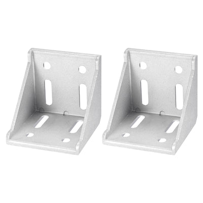 Harfington Uxcell 2Pcs Inside Corner Bracket Gusset, 78x78x79mm 8080 Angle Connectors for 4080/8080 Series Aluminum Extrusion Profile Silver