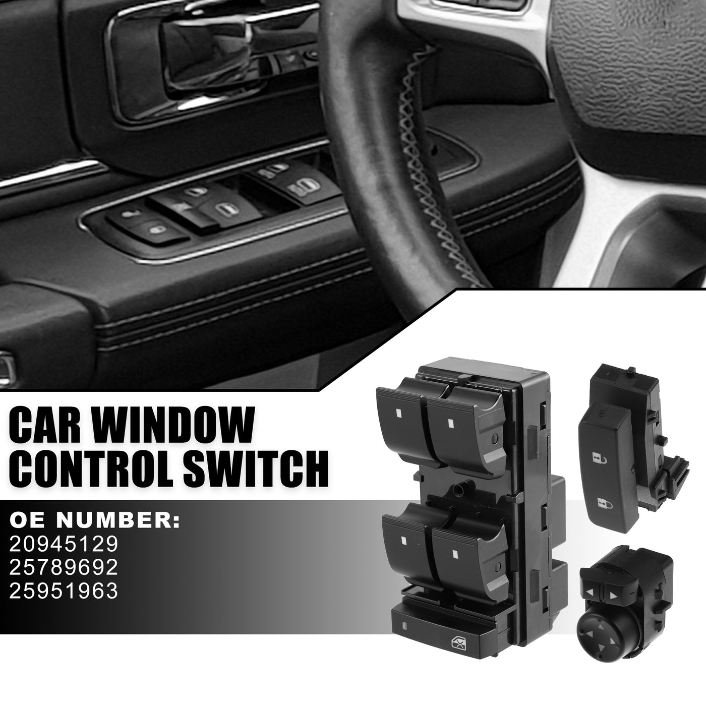 X AUTOHAUX 20945129 Car Master Power Window Switch Driver Side for GMC Sierra for Chevy Silverado 1500 2008-2013 for 2500HD 3500HD 2008-2010