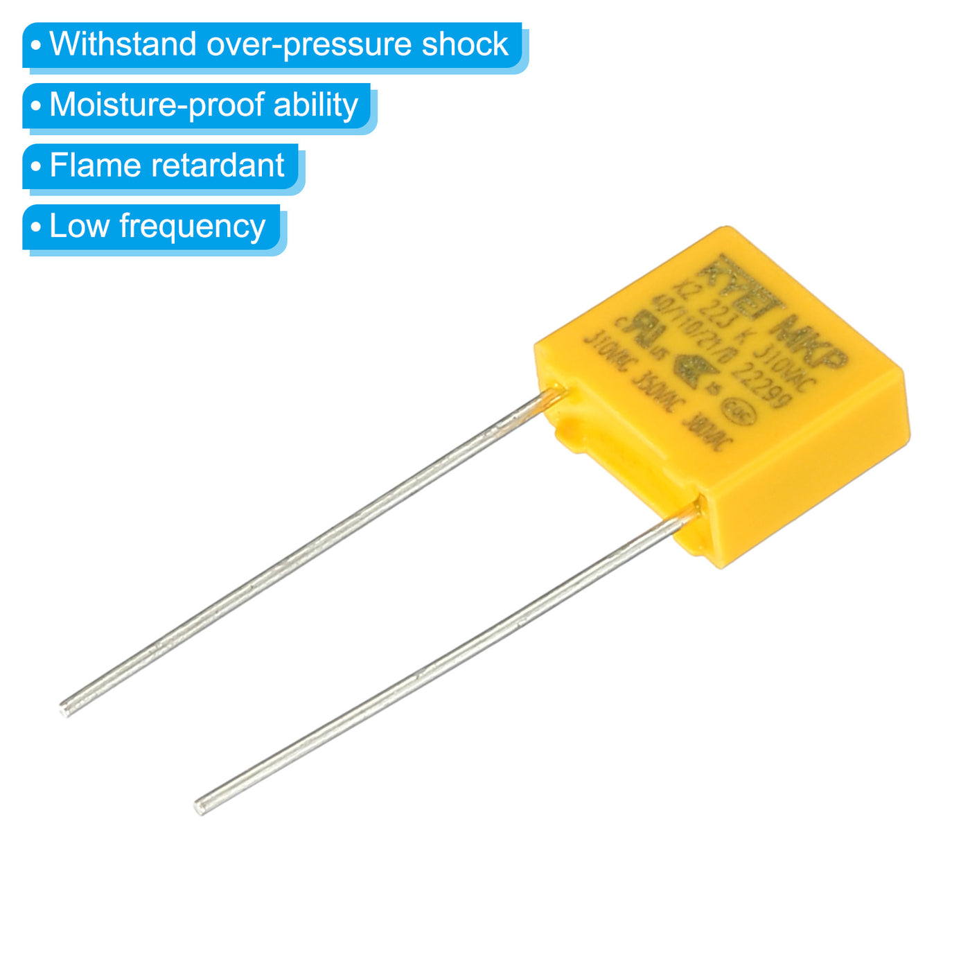 Harfington Safety Capacitors, 10 Pack 0.022uF AC 310V 7.5mm Pin Pitch 10x9x4mm Polypropylene Film Capacitor Assortment Kit for DIY Electronic Products