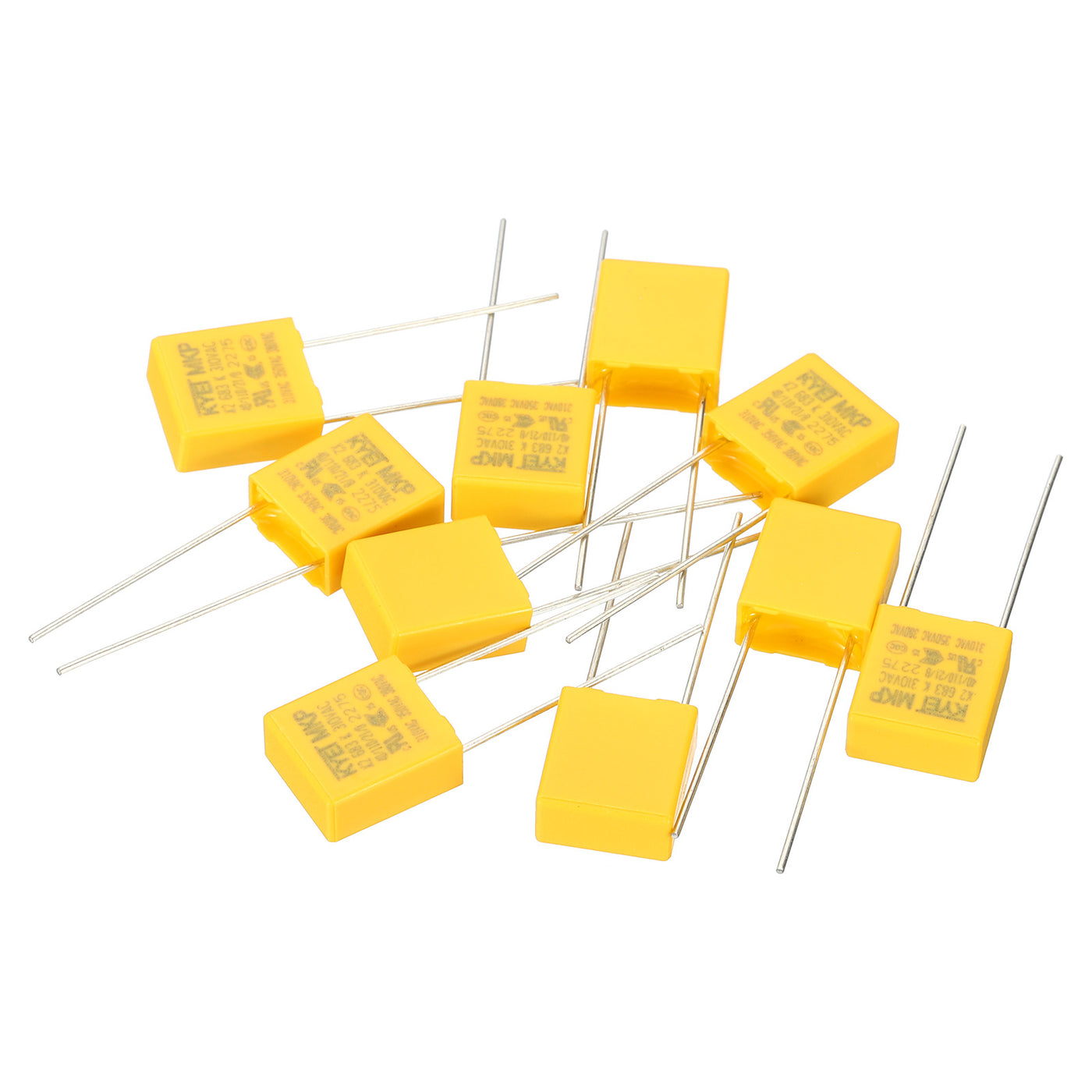 Harfington Safety Capacitors, 10 Pack 0.068uF AC 310V 7.5mm Pin Pitch 10x11x5mm Polypropylene Film Capacitor Assortment Kit for DIY Electronic Products