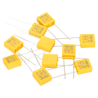 Harfington Safety Capacitors, 10 Pack 0.1uF AC 310V 7.5mm Pin Pitch 10x11x5mm Polypropylene Film Capacitor Assortment Kit for DIY Electronic Products