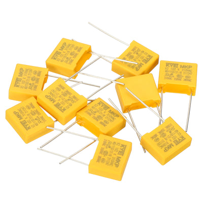 Harfington Safety Capacitors, 10 Pack 0.001uF AC 310V 10mm Pin Pitch 13x11x5mm Polypropylene Film Capacitor Assortment Kit for DIY Electronic Products