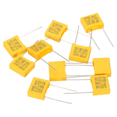 Harfington Safety Capacitors, 10 Pack 0.0022uF AC 310V 10mm Pin Pitch 13x11x5mm Polypropylene Film Capacitor Assortment Kit for DIY Electronic Products