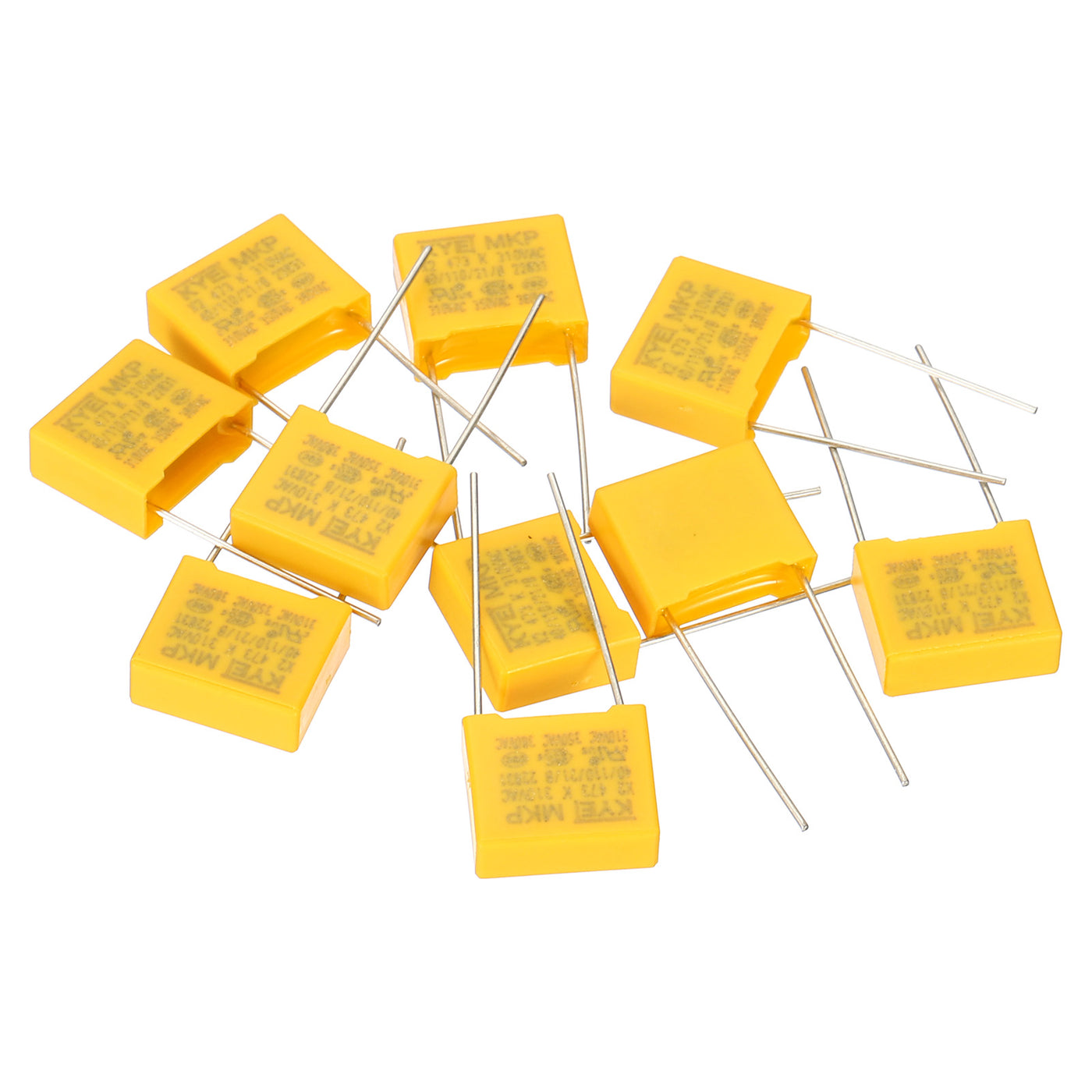Harfington Safety Capacitors, 10 Pack 0.047uF AC 310V 10mm Pin Pitch 13x11x5mm Polypropylene Film Capacitor Assortment Kit for DIY Electronic Products
