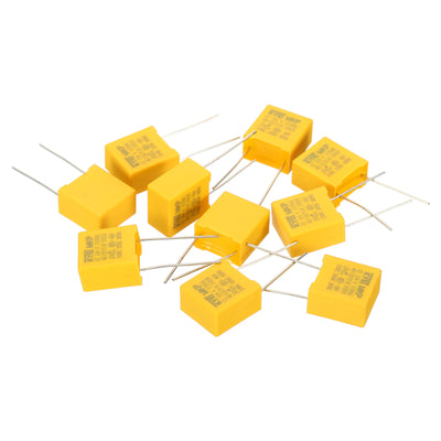 Harfington Safety Capacitors, 10 Pack 0.33uF AC 310V 10mm Pin Pitch 13x14x8mm Polypropylene Film Capacitor Assortment Kit for DIY Electronic Products