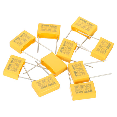 Harfington Safety Capacitors, 10 Pack 0.1uF AC 310V 15mm Pin Pitch 18x12x6mm Polypropylene Film Capacitor Assortment Kit for DIY Electronic Products