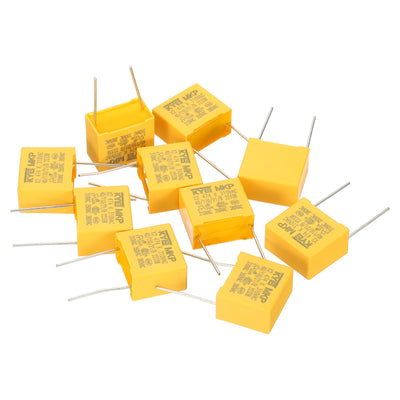 Harfington Safety Capacitors, 10 Pack 0.47uF AC 310V 15mm Pin Pitch 18x16x10mm Polypropylene Film Capacitor Assortment Kit for DIY Electronic Products