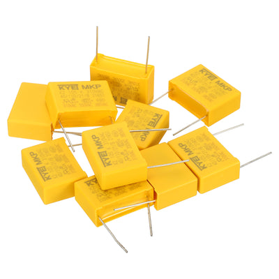 Harfington Safety Capacitors, 10 Pack 1uF AC 310V 22.5mm Pin Pitch 27x19x10mm Polypropylene Film Capacitor Assortment Kit for DIY Electronic Products