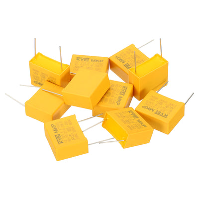 Harfington Safety Capacitors, 10 Pack 2uF AC 310V 22.5mm Pin Pitch 27x21x12mm Polypropylene Film Capacitor Assortment Kit for DIY Electronic Products