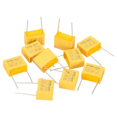 Harfington Safety Capacitors, 10 Pack 0.22uF AC 380V 15mm Pin Pitch 18x15x9mm Polypropylene Film Capacitor Assortment Kit for DIY Electronic Products