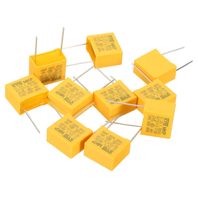 Harfington Safety Capacitors, 10 Pack 0.33uF AC 380V 15mm Pin Pitch 18x16x10mm Polypropylene Film Capacitor Assortment Kit for DIY Electronic Products