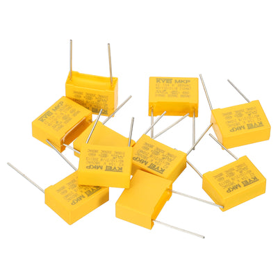 Harfington Safety Capacitors, 10 Pack 0.15uF AC 380V 15mm Pin Pitch 18x14x8mm Polypropylene Film Capacitor Assortment Kit for DIY Electronic Products