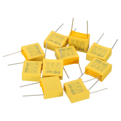 Harfington Safety Capacitors, 10 Pack 0.56uF AC 310V 15mm Pin Pitch 18x17x8mm Polypropylene Film Capacitor Assortment Kit for DIY Electronic Products