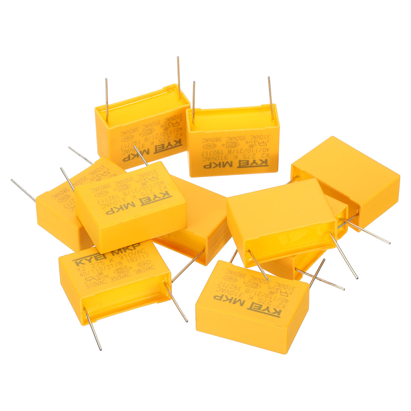 Harfington Safety Capacitors, 10 Pack 2.7uF AC 310V 27.5mm Pin Pitch 32x22x13mm Polypropylene Film Capacitor Assortment Kit for DIY Electronic Products
