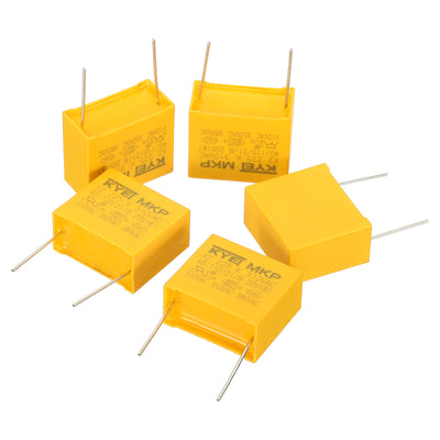 Harfington Safety Capacitors, 5 Pack 2.2uF AC 310V 22.5mm Pin Pitch 27x23x13mm Polypropylene Film Capacitor Assortment Kit for DIY Electronic Products