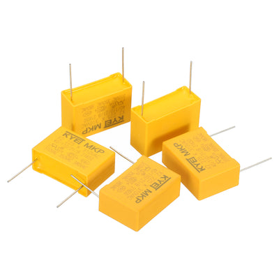 Harfington Safety Capacitors, 5 Pack 2.2uF AC 310V 27.5mm Pin Pitch 32x22x13mm Polypropylene Film Capacitor Assortment Kit for DIY Electronic Products