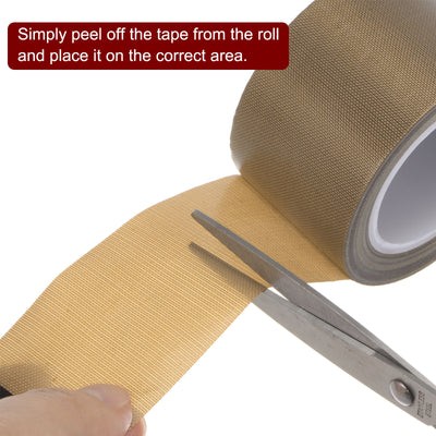Harfington Fabric PTFE Tape 1"x33ft PTFE Adhesive Tape 0.13mm Thickness Brown