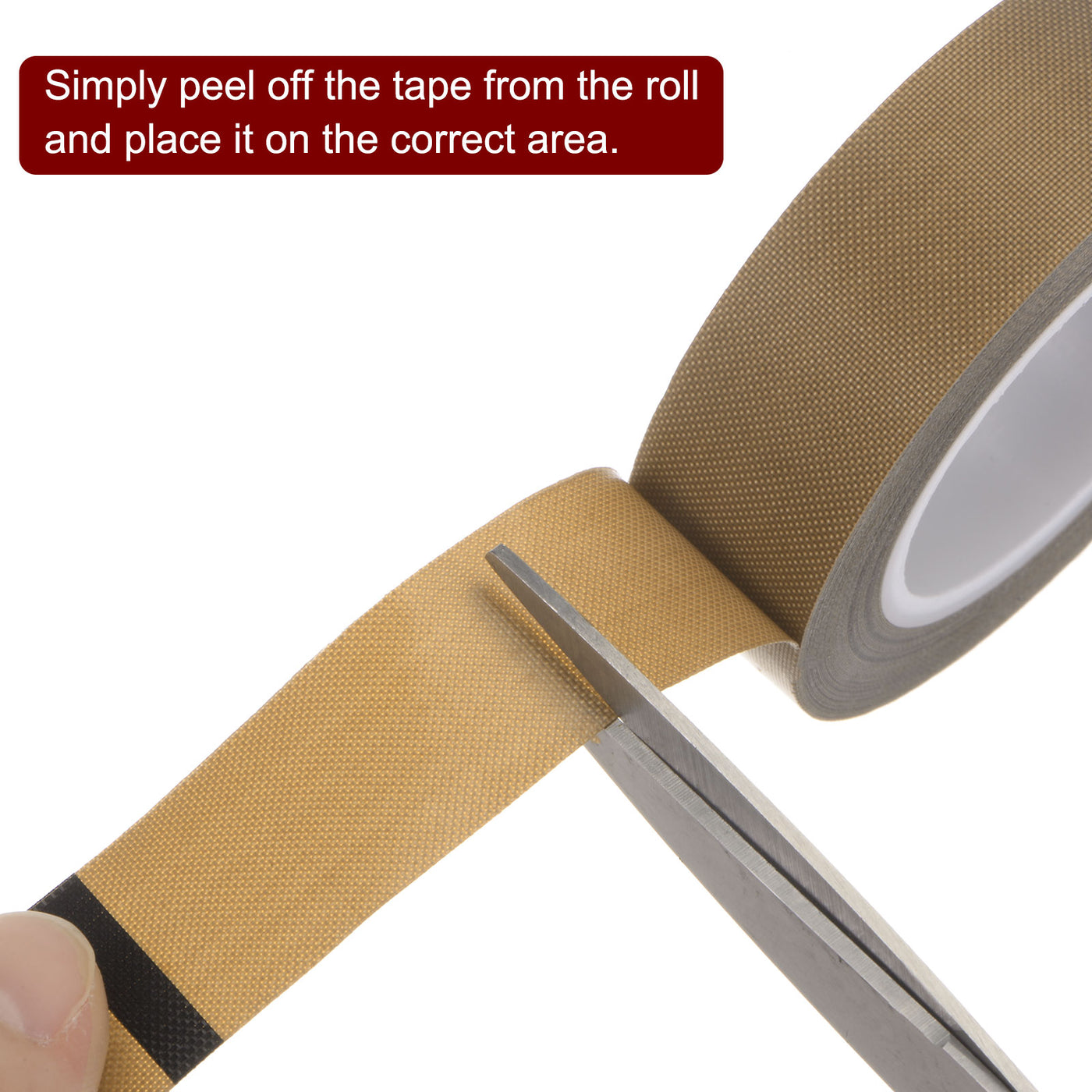 Harfington Fabric PTFE Tape 1"x33ft PTFE Adhesive Tape 0.18mm Thickness Brown