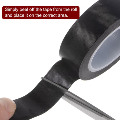 Harfington Fabric PTFE Tape 0.4"x33ft PTFE Adhesive Tape 0.13mm Thickness Black