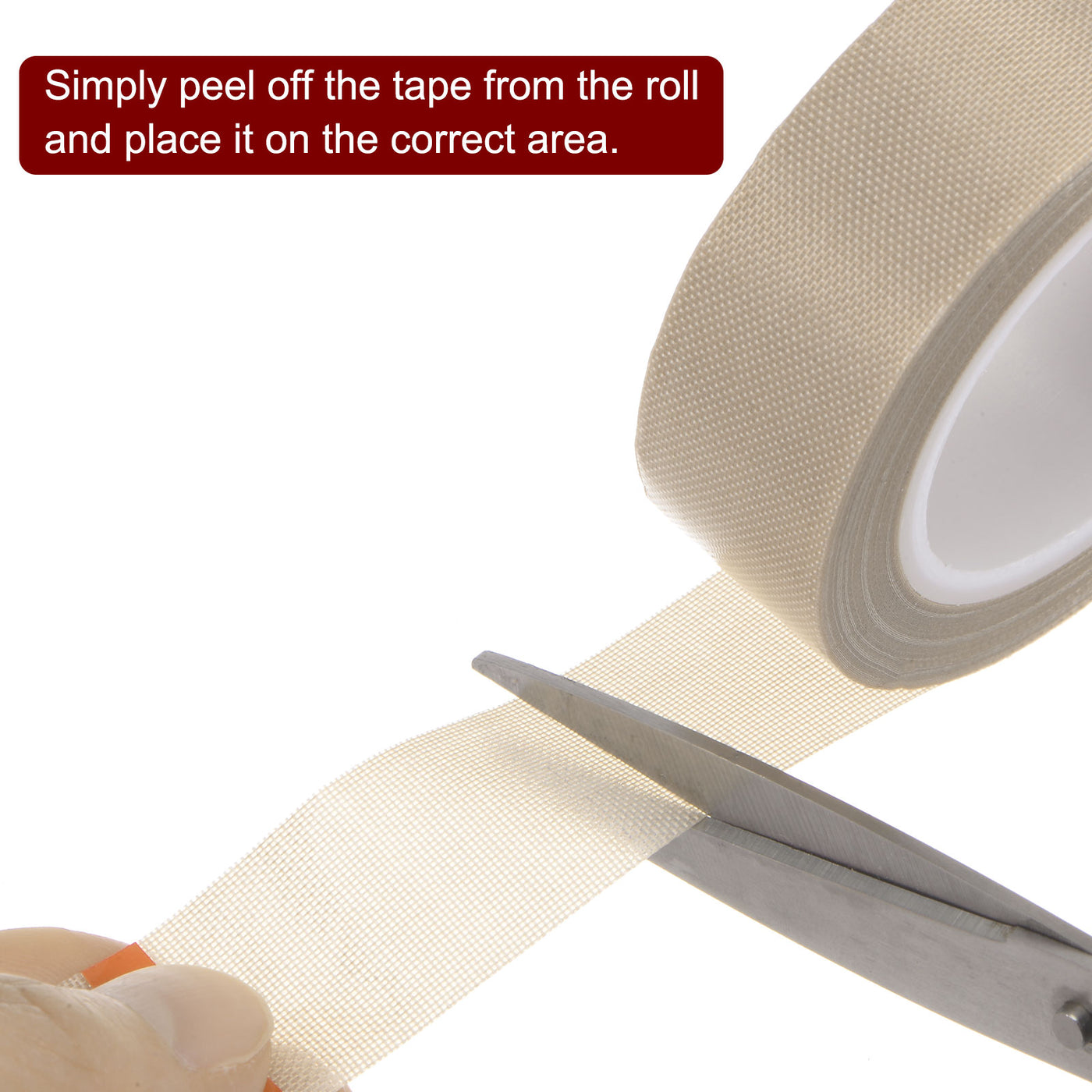 Harfington Fabric PTFE Tape 0.5"x33ft PTFE Adhesive Tape 0.13mm Thickness Light Brown