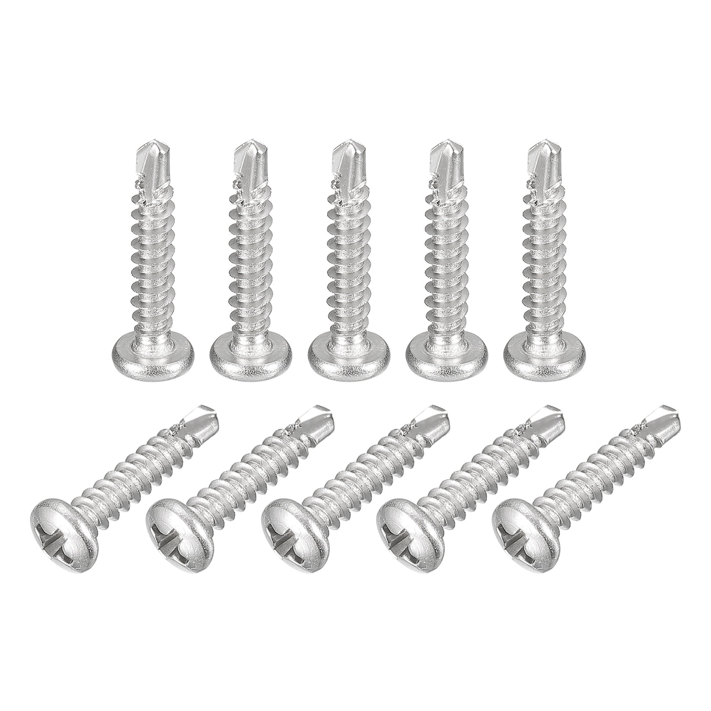 uxcell Uxcell #6 x 3/4" Self Drilling Screws, 100pcs Phillips Pan Head Self Tapping Screws