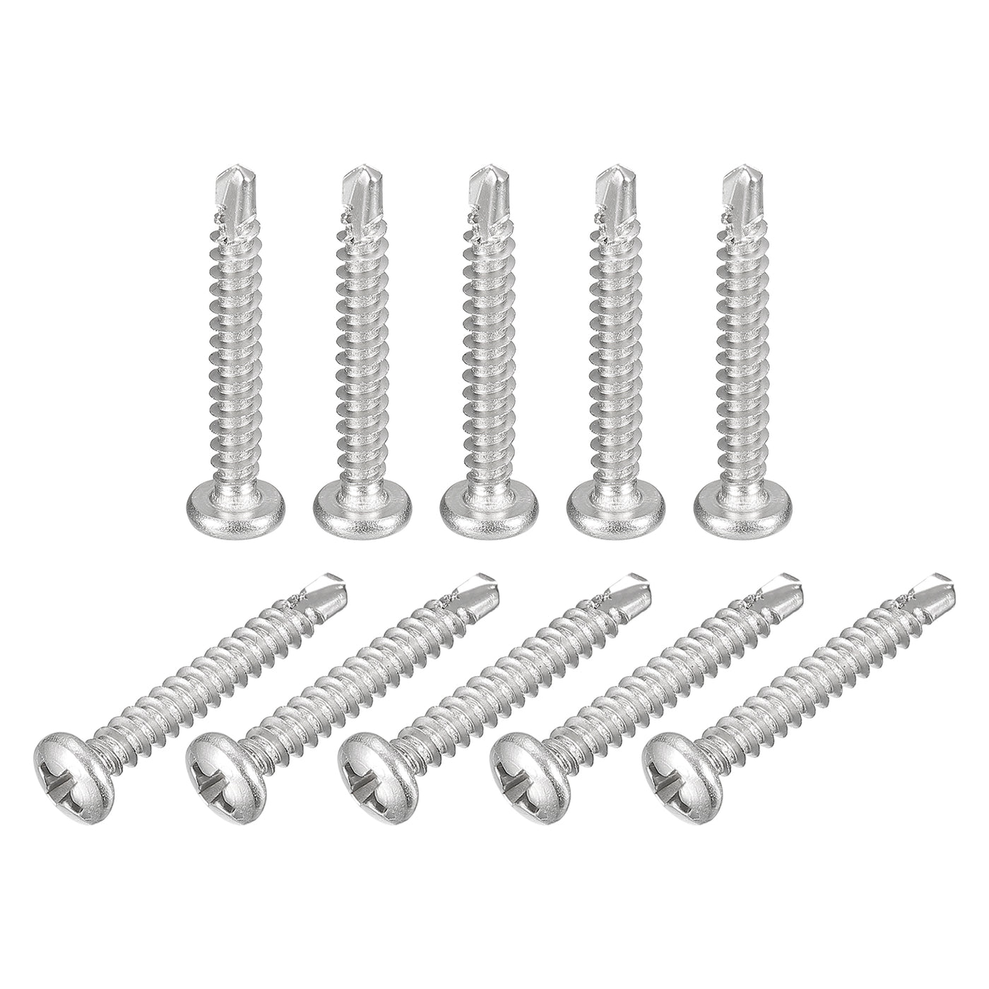 uxcell Uxcell #6 x 1" Self Drilling Screws, 20pcs Phillips Pan Head Self Tapping Screws