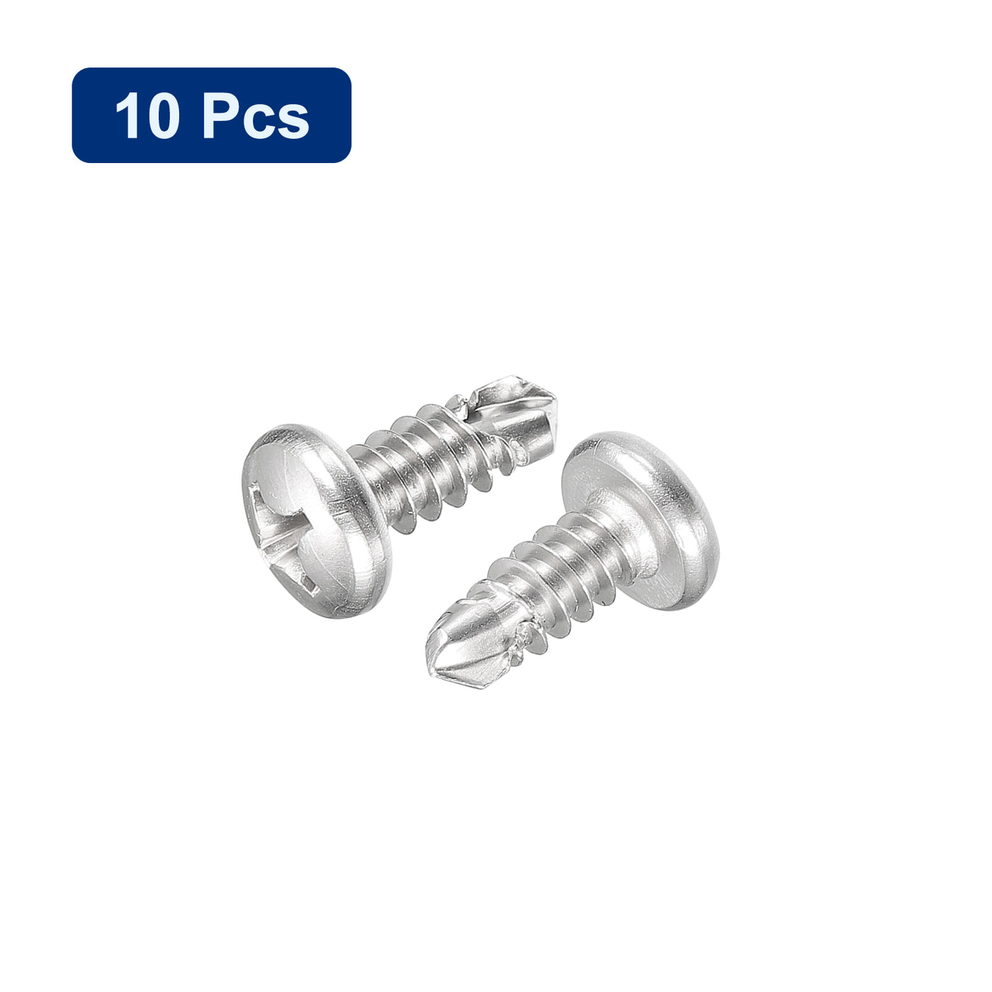 uxcell Uxcell #14 x 5/8" Self Drilling Screws, 10pcs Phillips Pan Head Self Tapping Screws
