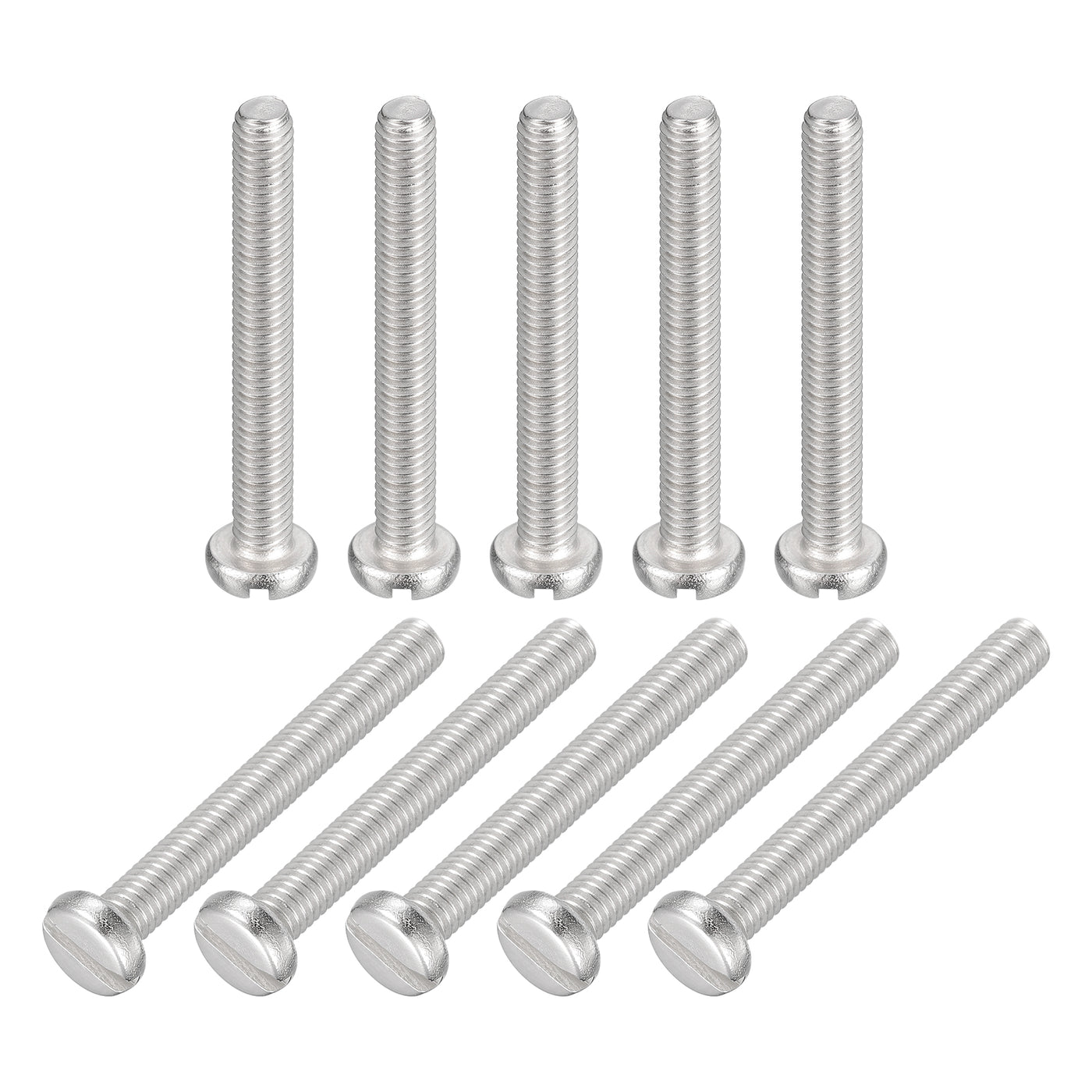 uxcell Uxcell 304 Stainless Steel Machine Screws Slotted Pan Head Screw Bolts
