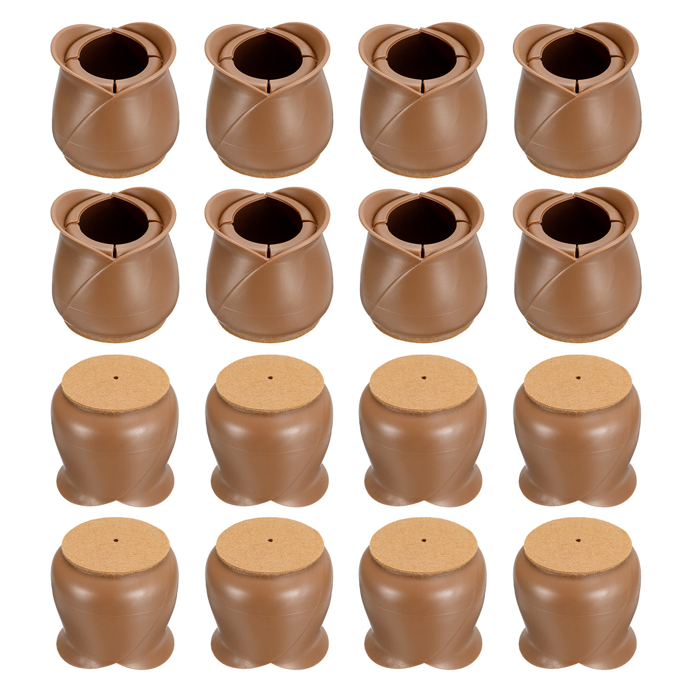 uxcell Uxcell Chair Leg Floor Protectors, 16Pcs 39mm(1.54") Silicone & Felt Chair Leg Cover Caps for Hardwood Floors (Coffee)