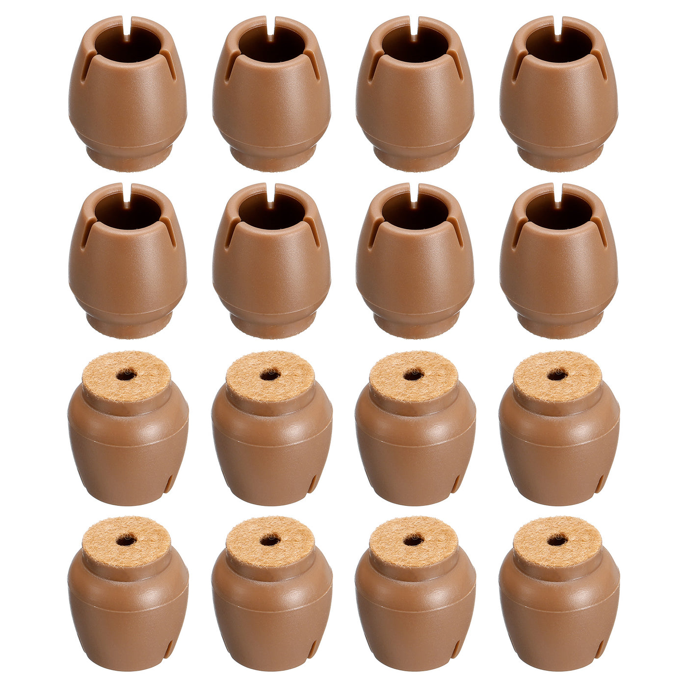 uxcell Uxcell Chair Leg Floor Protectors, 16Pcs 13mm(0.51") Silicone & Felt Chair Leg Cover Caps for Hardwood Floors (Coffee)