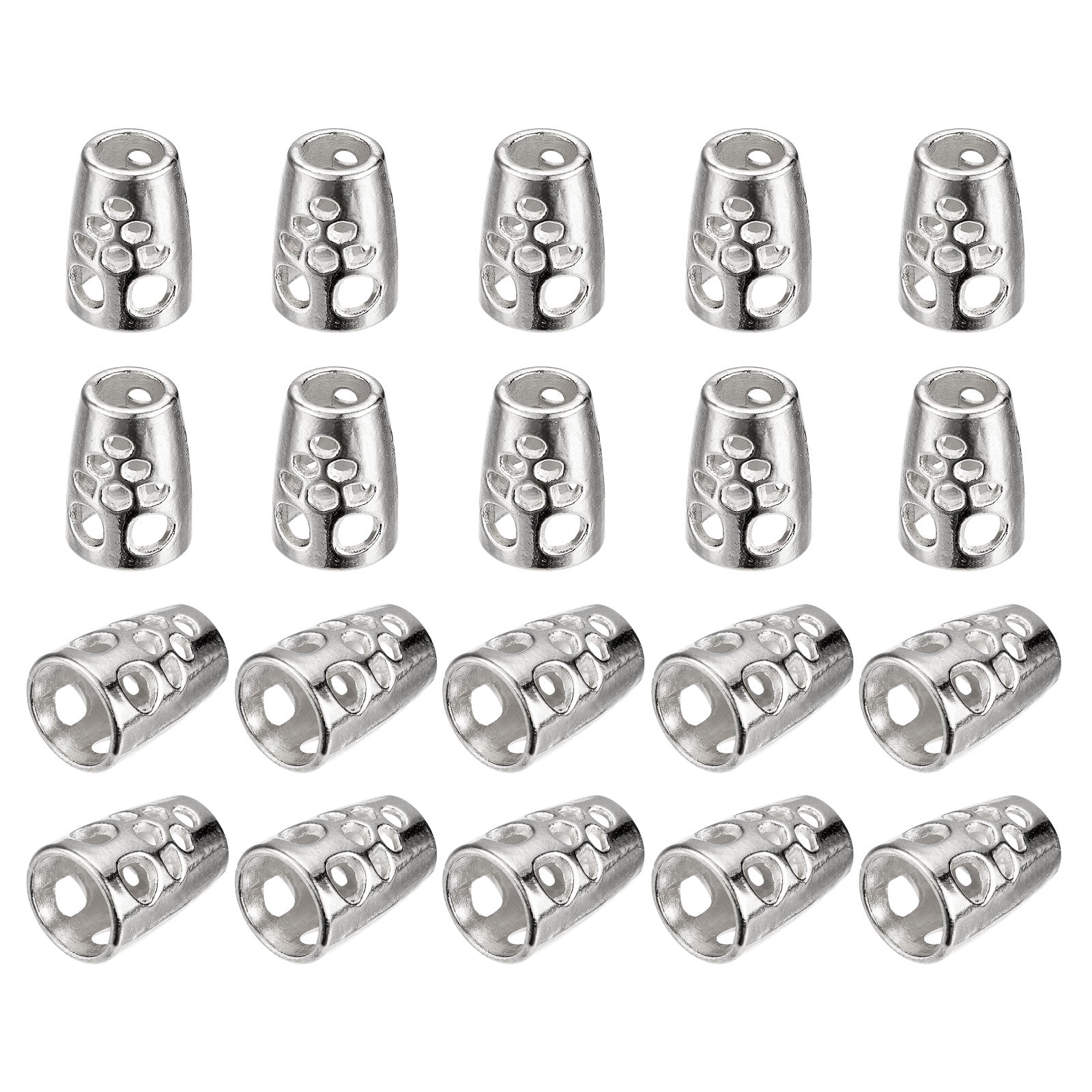 Uxcell 30Pcs 5mm Metal Bell Stopper Conical Cord Ends Lock Fastener ...