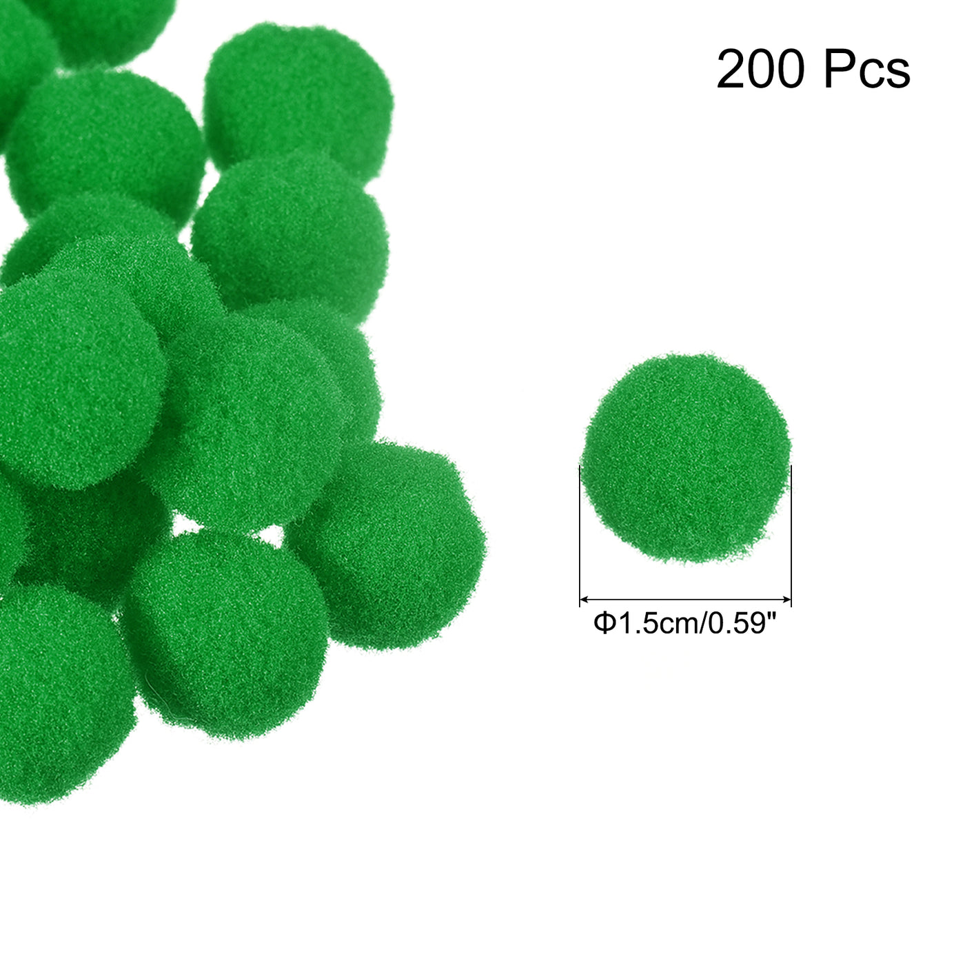 Harfington Pom Felt Balls Fabric 1.5cm 15mm Dark Green for Craft Project DIY 200 Pcs