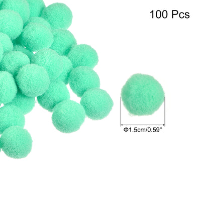 Harfington Pom Felt Balls Fabric 1.5cm 15mm Mint Green for Crafts Project DIY 100 Pcs
