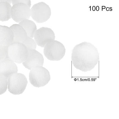 Harfington Pom Felt Balls Fabric 1.5cm 15mm White for Craft Project DIY 100 Pcs
