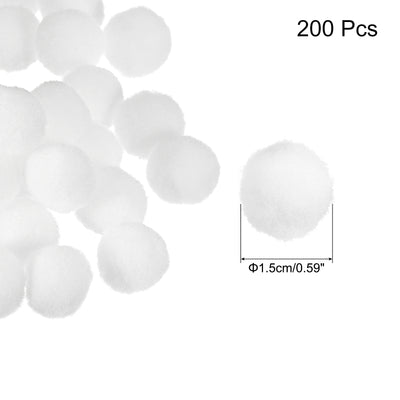 Harfington Pom Felt Balls Fabric 1.5cm 15mm White for Crafts Project DIY 200 Pcs