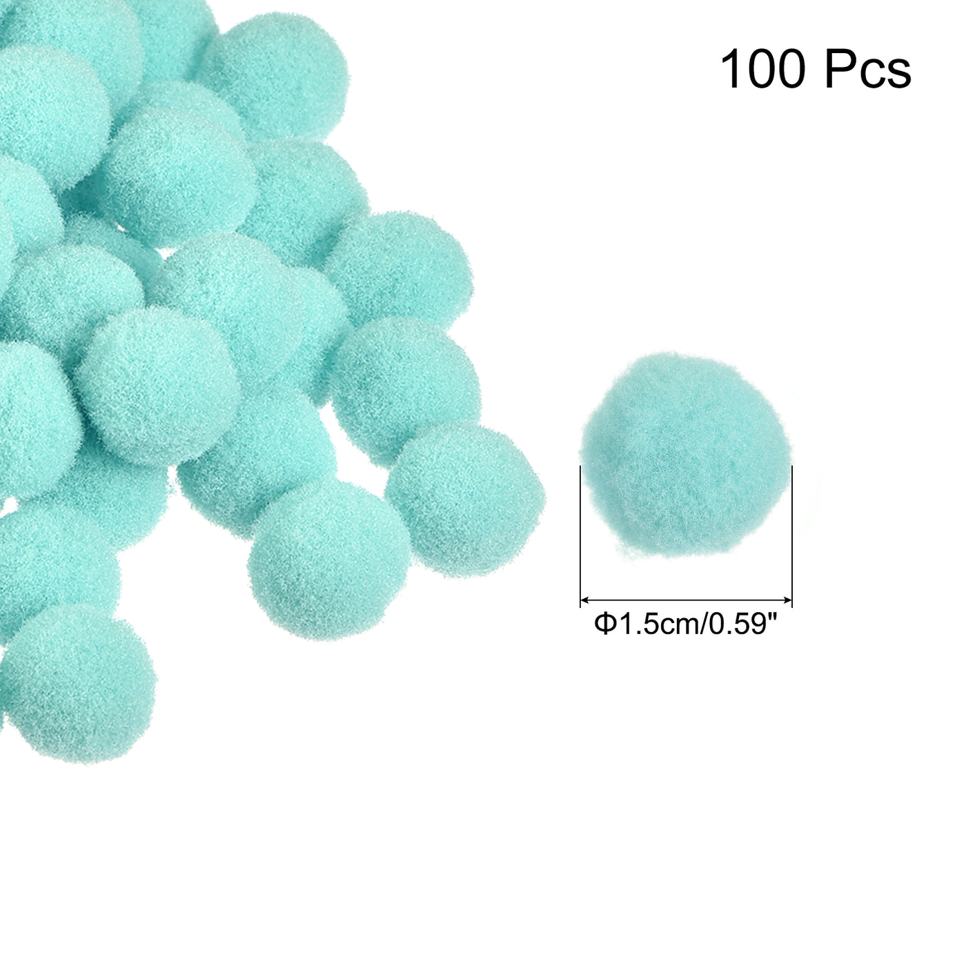 Harfington Pom Felt Balls Fabric 1.5cm 15mm Light Green for Crafts Project DIY 100 Pcs