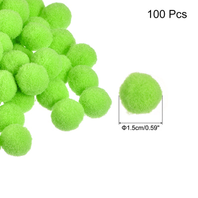 Harfington Pom Felt Balls Fabric 1.5cm 15mm Green for Craft Project DIY 100 Pcs