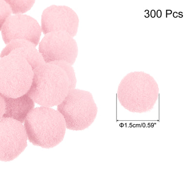 Harfington Pom Felt Balls Fabric 1.5cm 15mm Light Pink for Craft Project DIY 300 Pcs