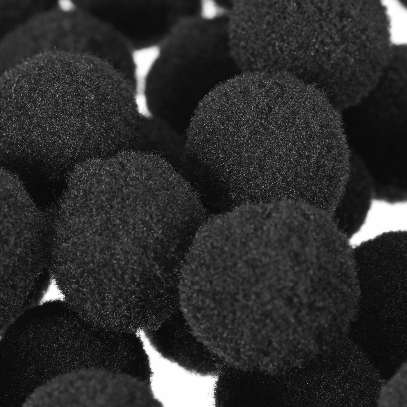 Harfington Pom Felt Balls Fabric 1.5cm 15mm Black for Crafts Project DIY 100 Pcs