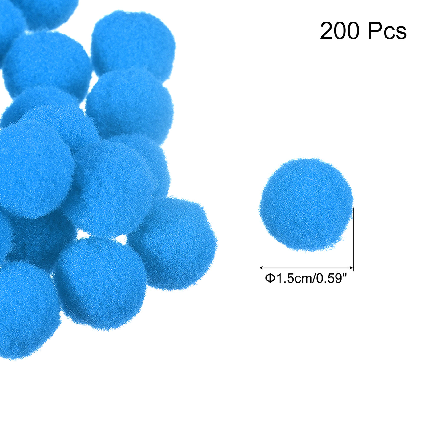 Harfington Pom Felt Balls Fabric 1.5cm 15mm Blue for Craft Project DIY 200 Pcs