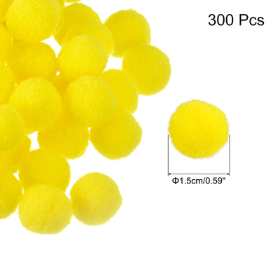 Harfington Pom Felt Balls Fabric 1.5cm 15mm Bright Yellow for Crafts Project DIY 300 Pcs