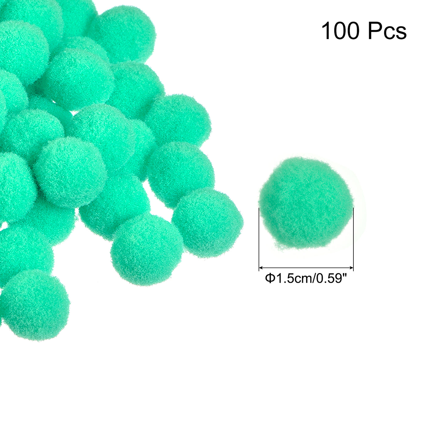 Harfington Pom Felt Balls Fabric 1.5cm 15mm Dark Green for Crafts Project DIY 100 Pcs