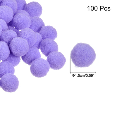 Harfington Pom Felt Balls Fabric 1.5cm 15mm Light Purple for Crafts Project DIY 100 Pcs