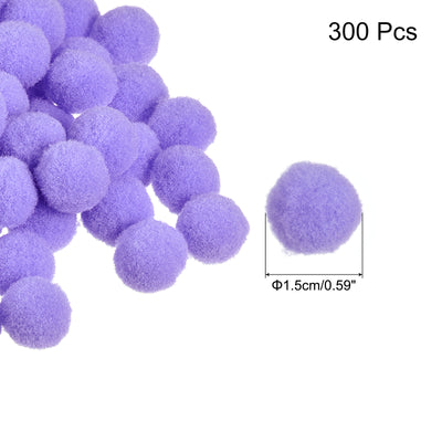 Harfington Pom Felt Balls Fabric 1.5cm 15mm Light Purple for Crafts Project DIY 300 Pcs